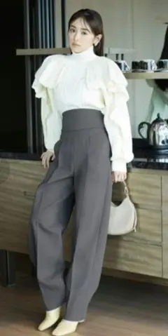 ハイウエストパンツ ワイドパンツ