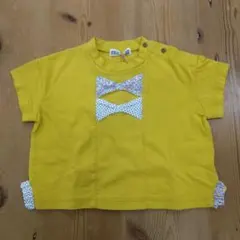 ラグマート Tシャツ 80cm リボン スナップボタン イエロー