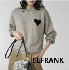 美品！ELFRANKのハート刺繍ニットプルオーバー