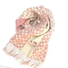 Y512-718　COACH コーチ シグネチャー柄 マフラー