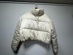 ZARA クリーム クロップドダウンジャケット