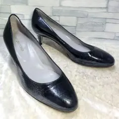 Sergio Rossi セルジオロッシ 23cm パンプス 黒 レザー 36