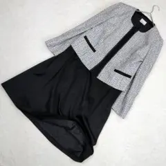 【特大4L！】パーソンズ　セレモニーワンピーススーツ　ノーカラー　ツイード　ラメ