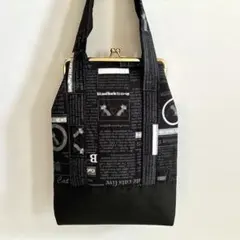 ☆ミニがま口トートバッグ☆CoCoLand黒猫柄☆