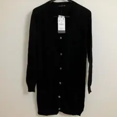 【新品未使用】ZARA ブラック ロングカーディガン Mサイズのサムネイル