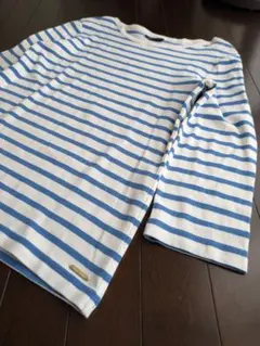 美品　SAINT JAMES　ストライプ　長袖カットソー　七分丈　SM