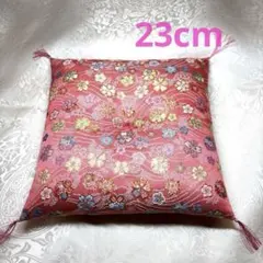 花柄ピンク座布団 23cm 置物　クッションハンドメイド