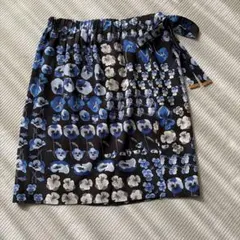 GUCCI●100% 絲綢●花卉圖案●滿版印花●荷葉邊裙●尺寸40●