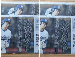 大谷翔平 MVP 特別号外　4部　岩手日報