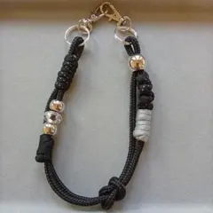 パラコード ストラップ ブラック 黒 ビーズ