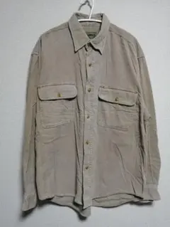 80s 90s OLD UNIQLO ベージュ コーデュロイ長袖シャツ Mサイズ