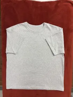 セカスト無地 クルーネック Tシャツ ライトグレー Mサイズ