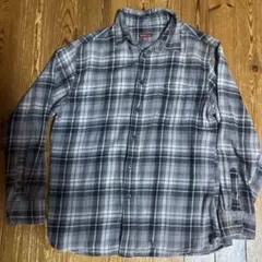 MERONA グレー系チェック 長袖シャツ M