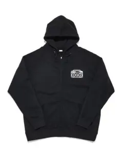 SEQUEL ジップパーカー 黒 ロゴ スウェット シークエル 中古・古着通販】SEQUEL (シークエル) チェーンステッチロゴパーカー