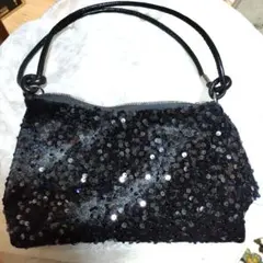 スパンコール 黒 クラッチバッグ