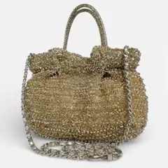 美品 ANTEPRIMA ワイヤーバッグ 2way ハンドバッグ グリッター