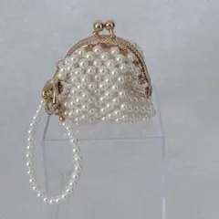 ハンドメイド　がま口　コインケース　パールビーズ✨　小物入れ