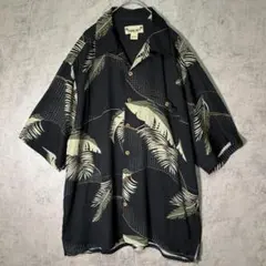 ブラックウィドウ 花柄アロハシャツ チェーン フラワープリント