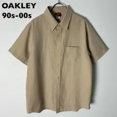 90s-00s OAKLEY レーヨン混　チェックシャツ　メタルエリプスロゴのサムネイル