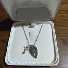 イネド シルバー925 ハート型ロックネックレス パール