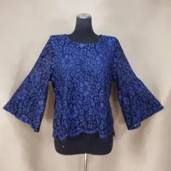 【新品タグ付き】アクアガレージ L 総レース 花柄 フレアスリーブ ブラウス