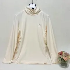 jp.cup レディース M クリーム色 ハイネック ワンポイント 長袖トップス