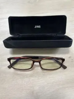 【最終SALE】JINS ブラウン系 メガネ【ブルーライトカット50%】度なし