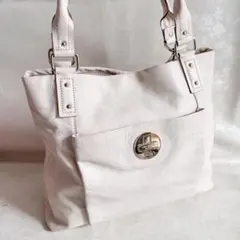 ケイトスペード トートバッグ レザー A4収納可能 ターンロック ホワイト