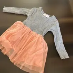 ZARA Baby チュールドッキング長袖ワンピース