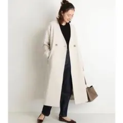 Slobe IENA 上質ウール　定価2.5万円　vネック　ノーカラー　コートのサムネイル