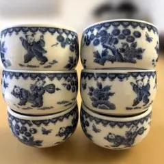 湯飲み 6客セット 染付 唐子文様 和食器