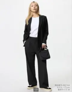 UNIQLO タックワイドパンツ　ブラック　Sサイズ