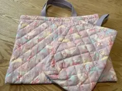 レッスンバッグ　シューズバッグ　ユニコーン柄　キルティング　絵本バッグ　上靴