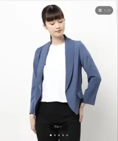冷感ABAHOUSE ECRU パンツスーツ上下 ブルー 34のサムネイル
