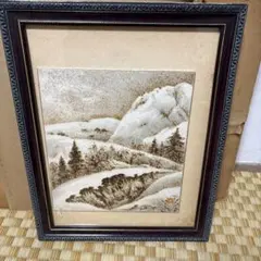 富士山 水墨画 A4サイズ シルバーフレーム - メルカリ