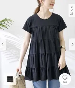 ネット完売品！USAコットンティアードチュニックカットソーのサムネイル