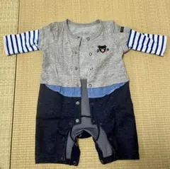 DOUBLE.B ストライプ袖ロンパース