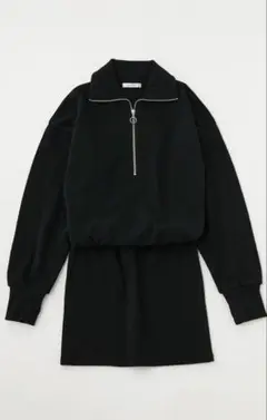 MOUSSY ハーフジップ ワンピース ブラック