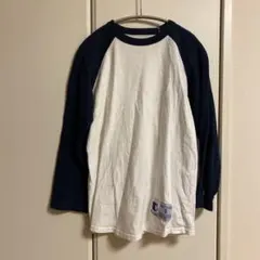 ラグランスリーブ Tシャツ S ホワイト/ネイビーのサムネイル