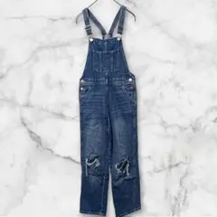 【大特価‼️】エイチアンドエム パンツ オーバーオール デニム ダメージ加工