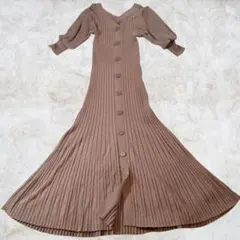 スナイデル　コットン混　フロントボタンデザイン　ニットワンピース