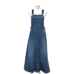 シュガースプーン デニム ジャンパースカート ブルー F ロング丈