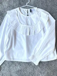 H＆M DIVIDED ☆ ブラウス 長袖 フリル コットン100%