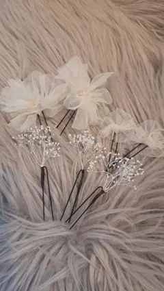 花と小花のヘアピンセット 7本