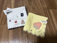 FURLA 刺繍ハンカチ2枚セット