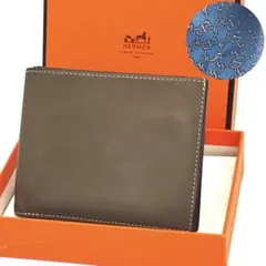 HERMES 二つ折り財布 シチズンツイル コンパクトブラウン系　エルメスのサムネイル