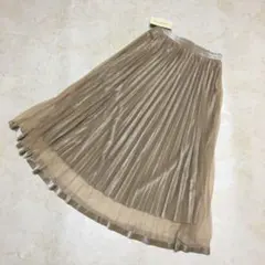 新品　ロングスカート チュールスカート プリーツスカート