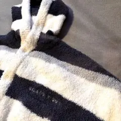 美品　ジェラートピケ ベビーポンチョ 80-90ネイビー