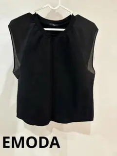 【美品✨】EMODA エモダ トップス　黒　キレイめ　カジュアル　ノースリーブ