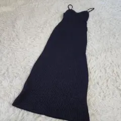 ETERNEL ROPE ロペ ロング キャミ ワンピース ネイビー ラメ